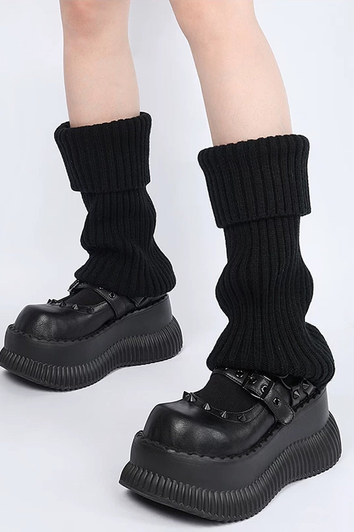 Studded 7cm Height-Increasing Platform Mary Jane Shoes