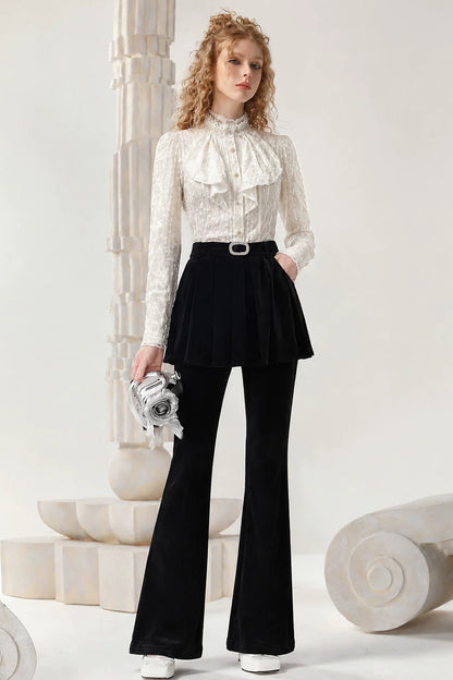 Velvet Micro-Flare Pants