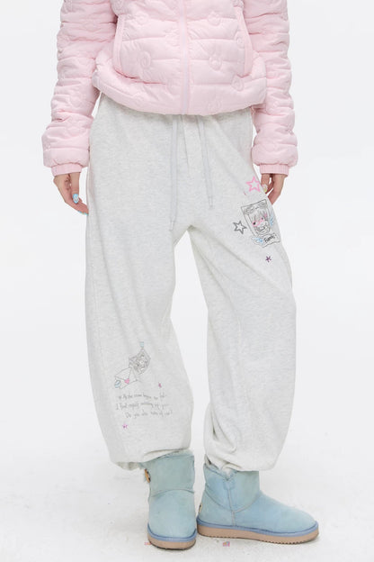 Gray Fleece-Lined Sweatpants