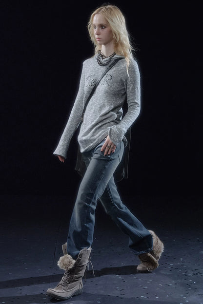 Whiskered Vintage Flared Jeans