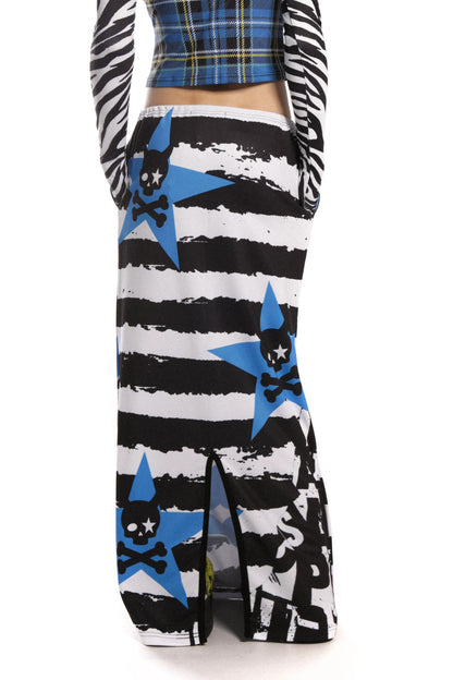 Bodenlanger Rock mit Punkrock-Print