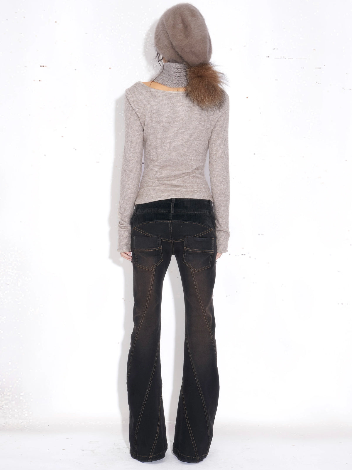 Knit Rhinestone Lace Layered-Look Top