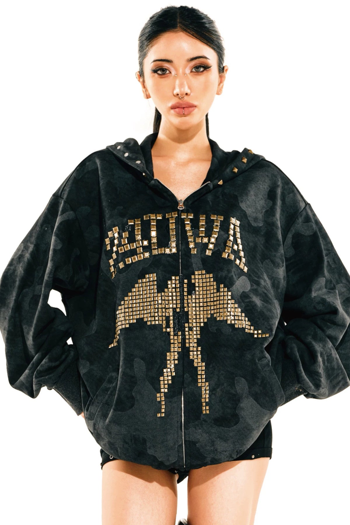 Camouflage-Sweatshirt-und-Hose-Set