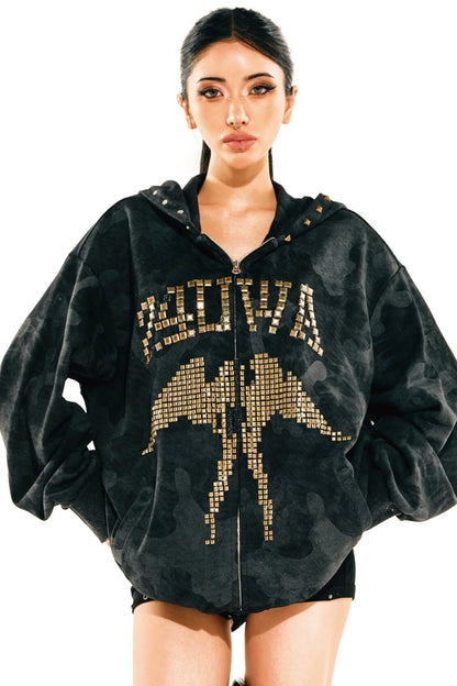 Camouflage-Sweatshirt-und-Hose-Set