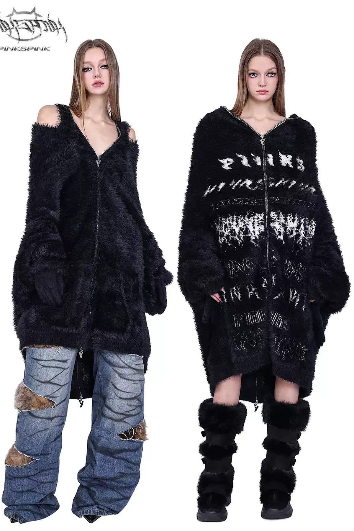 Reversible Mink Fur Hooded Gloves Jacket