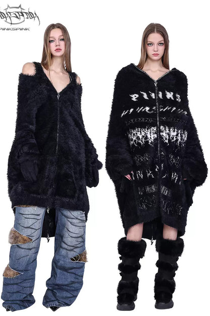 Reversible Mink Fur Hooded Gloves Jacket