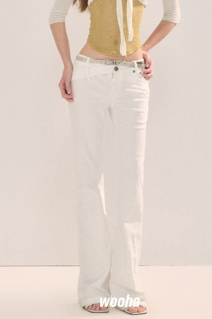 Vintage Slim Fit Flared Pants