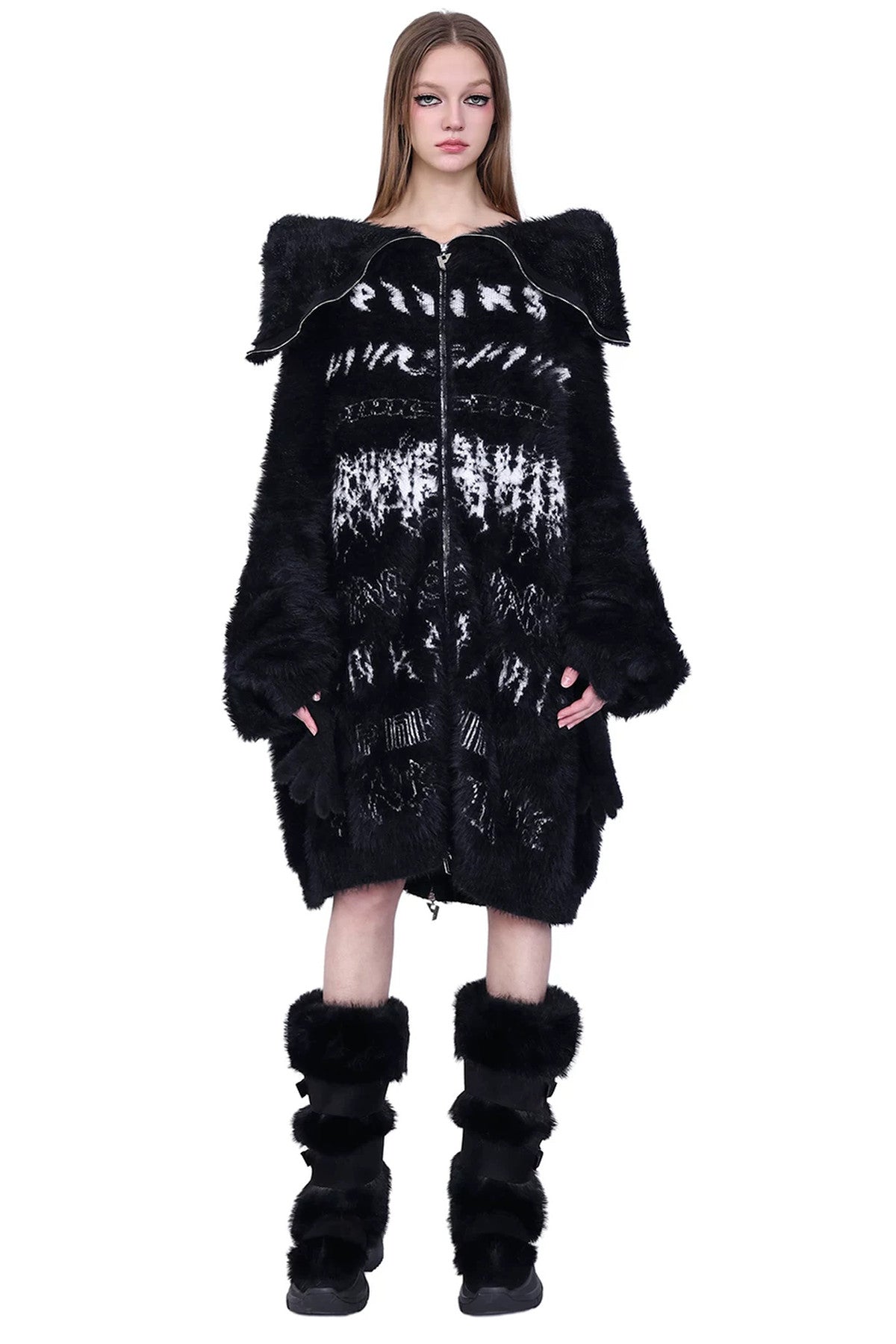 Reversible Mink Fur Hooded Gloves Jacket