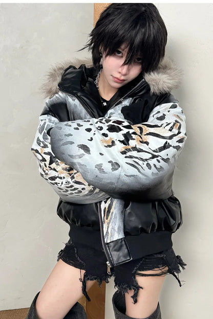 Gradient Cheetah Print Short Jacket