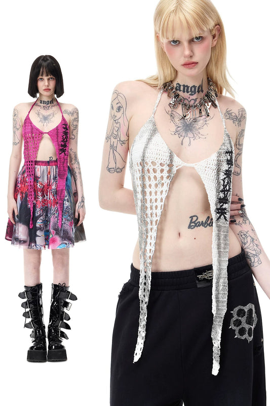 Four-Pointed Star Embroidered Top