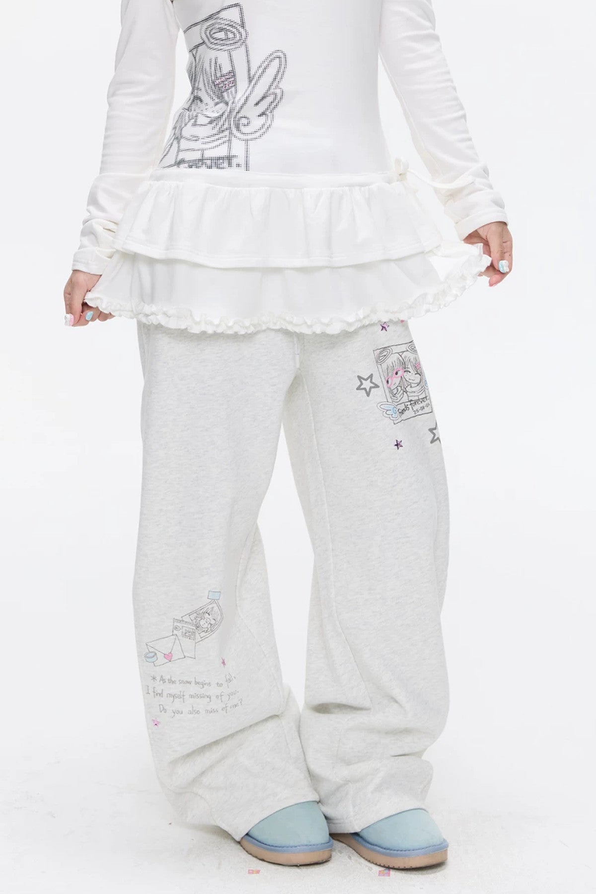 Gray Fleece-Lined Sweatpants