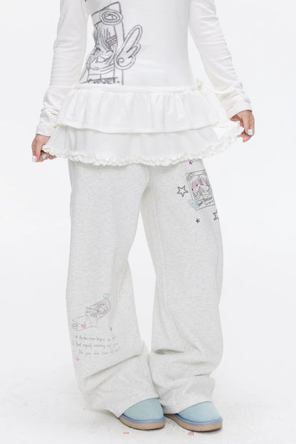 Gray Fleece-Lined Sweatpants