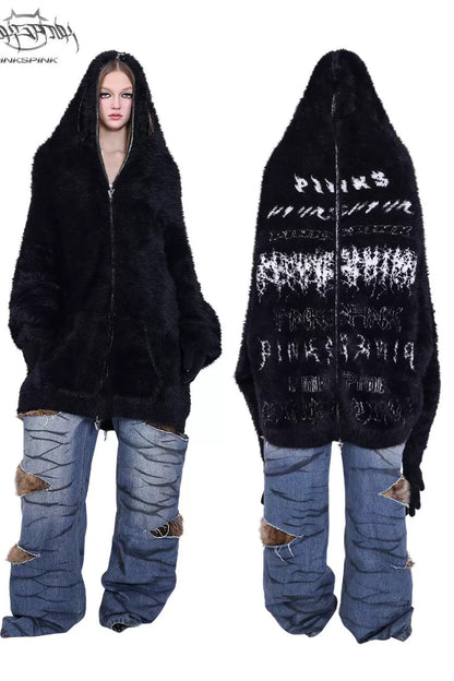 Reversible Mink Fur Hooded Gloves Jacket