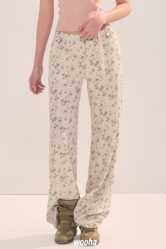 Floral Straight-Leg Pants
