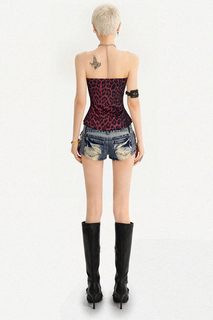 Leopard Print Lace Tube Top