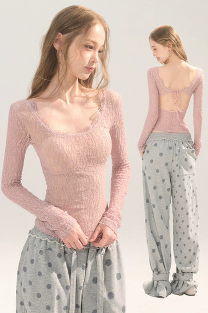 Backless Lace Top
