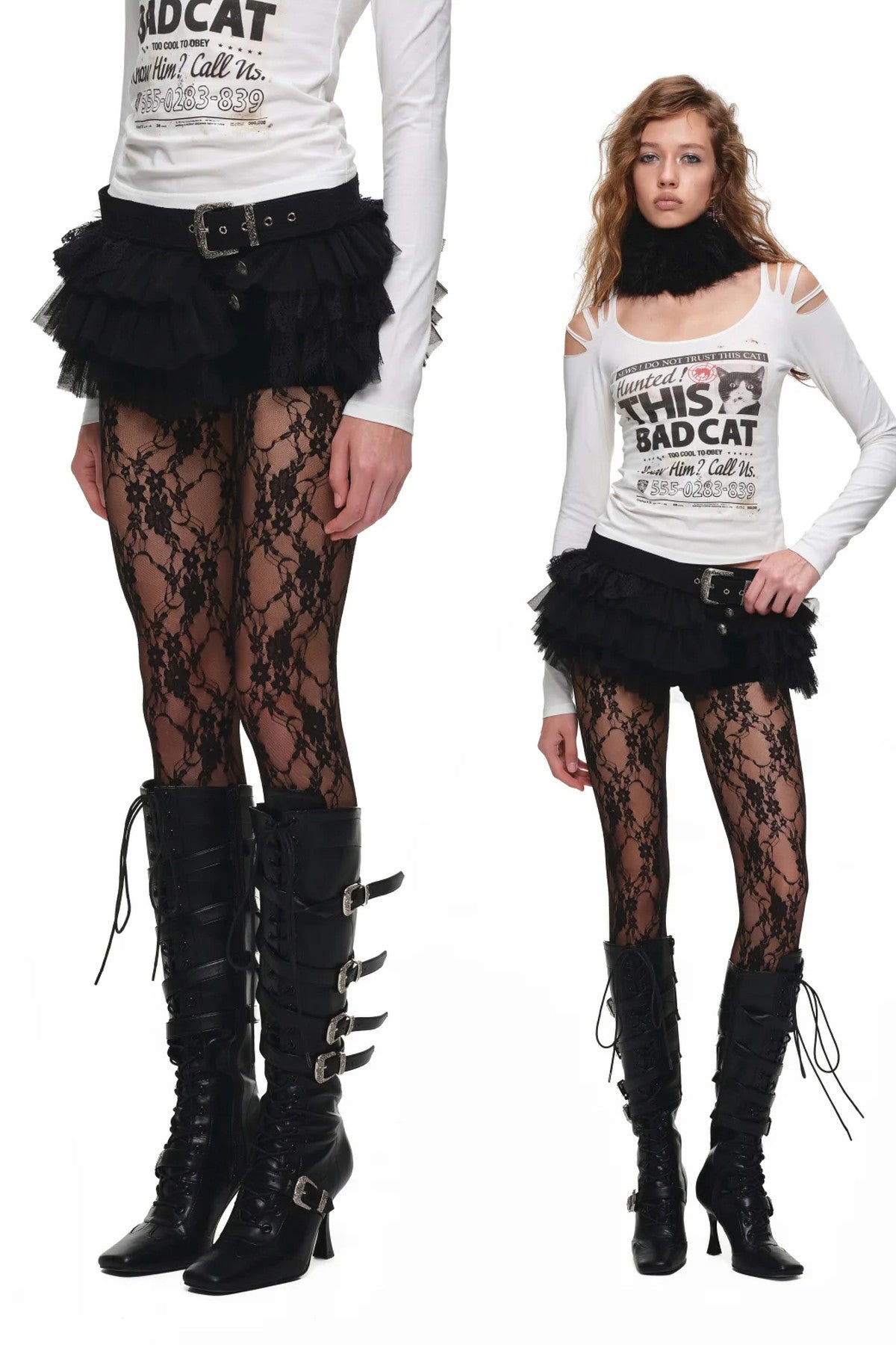 Irregular Multi-Layered Lace Skirt