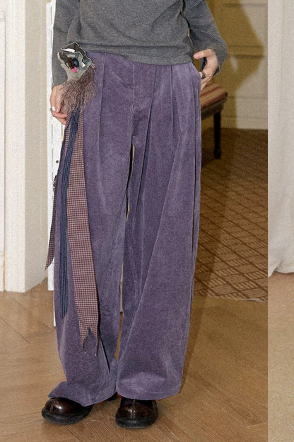 Cordhose mit weitem Bein und großen Falten „Twilight Picnic“