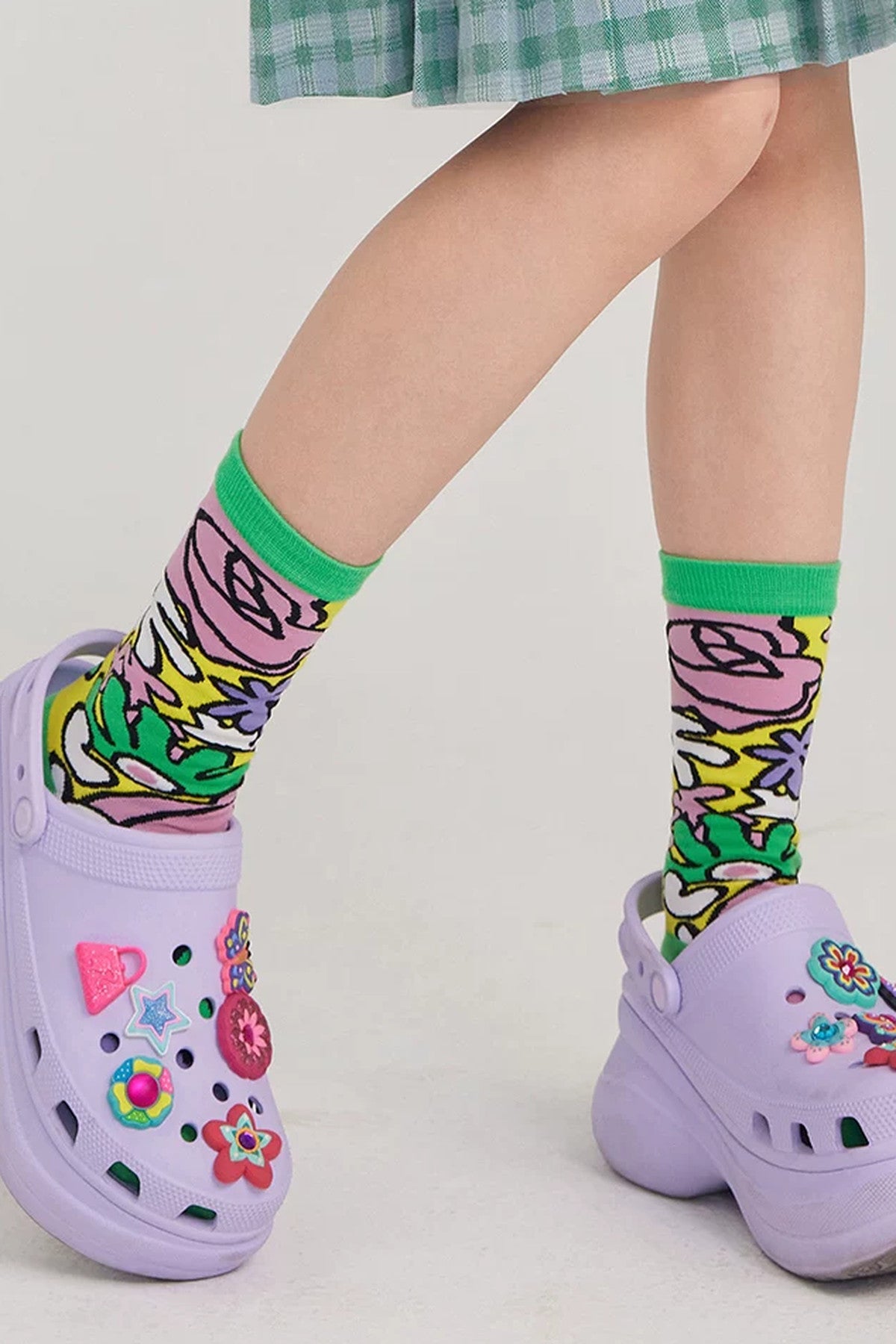 Floral Cotton Mid-Calf Socks