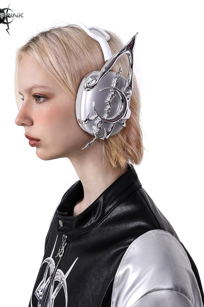 Cyberpunk Leather Shoulder Pad Motorcycle Jacket
