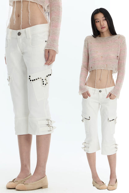 Rivet Washed Cargo Pants