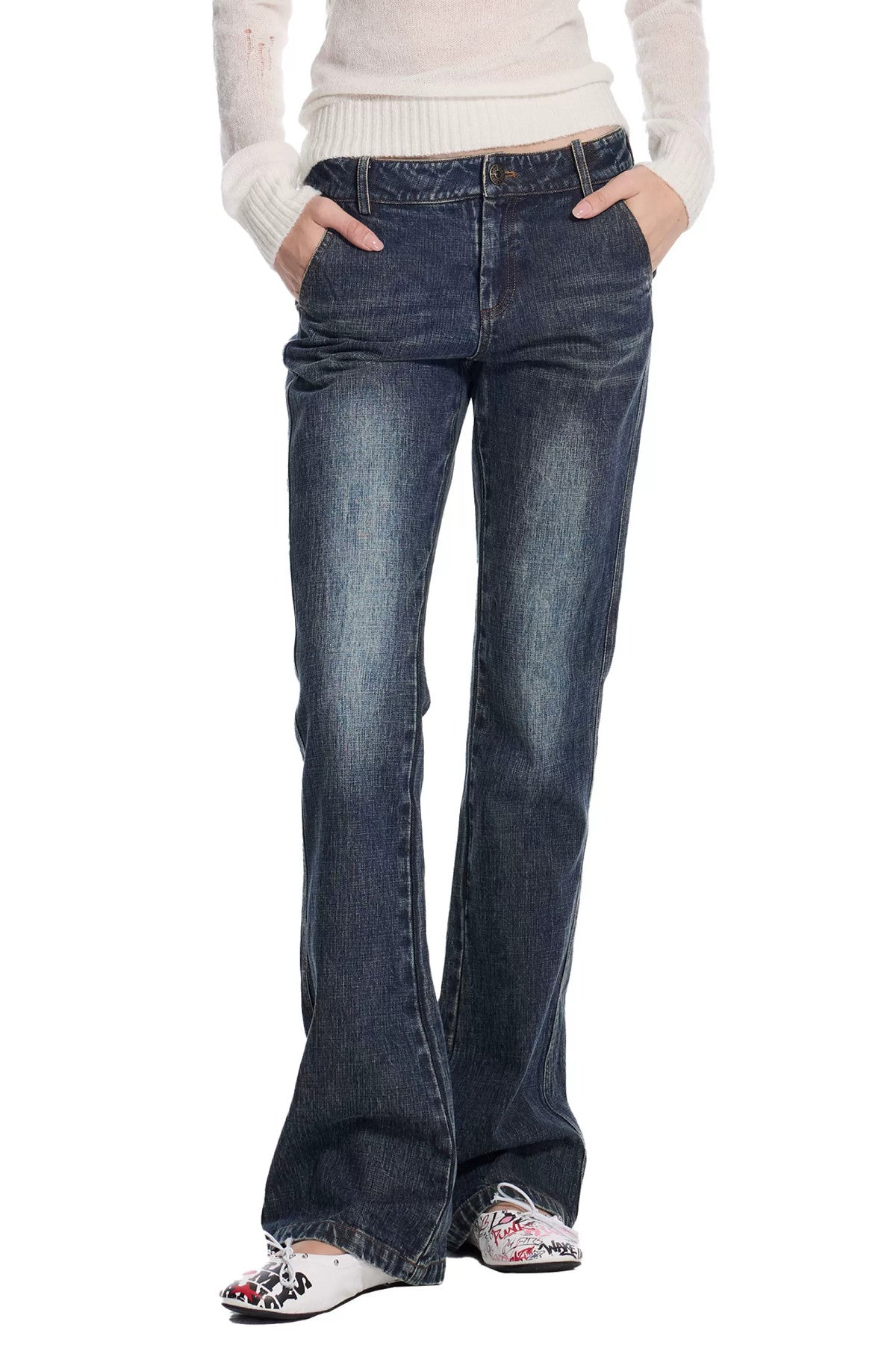 Punk Chain Rivet Jeans