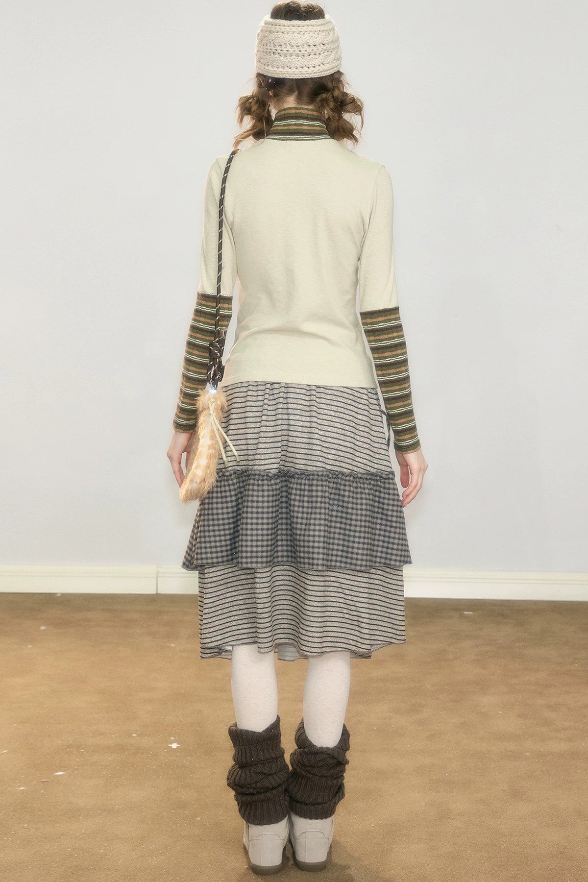 Plaid Letter Print Skirt