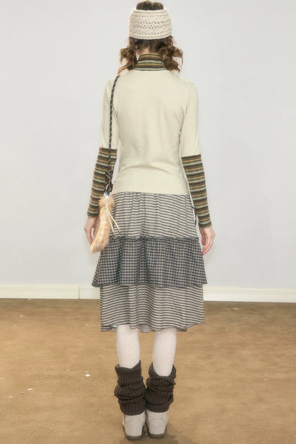 Plaid Letter Print Skirt
