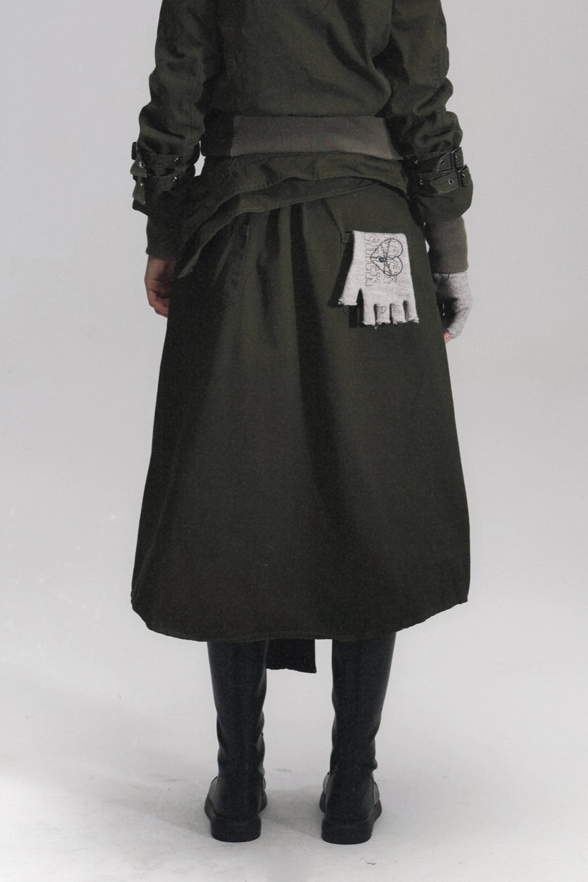 Irregular Graffiti Print Denim Skirt
