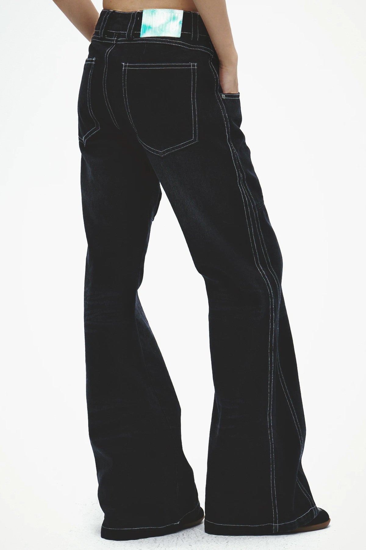 Laser Whiskered Button-Down Jeans