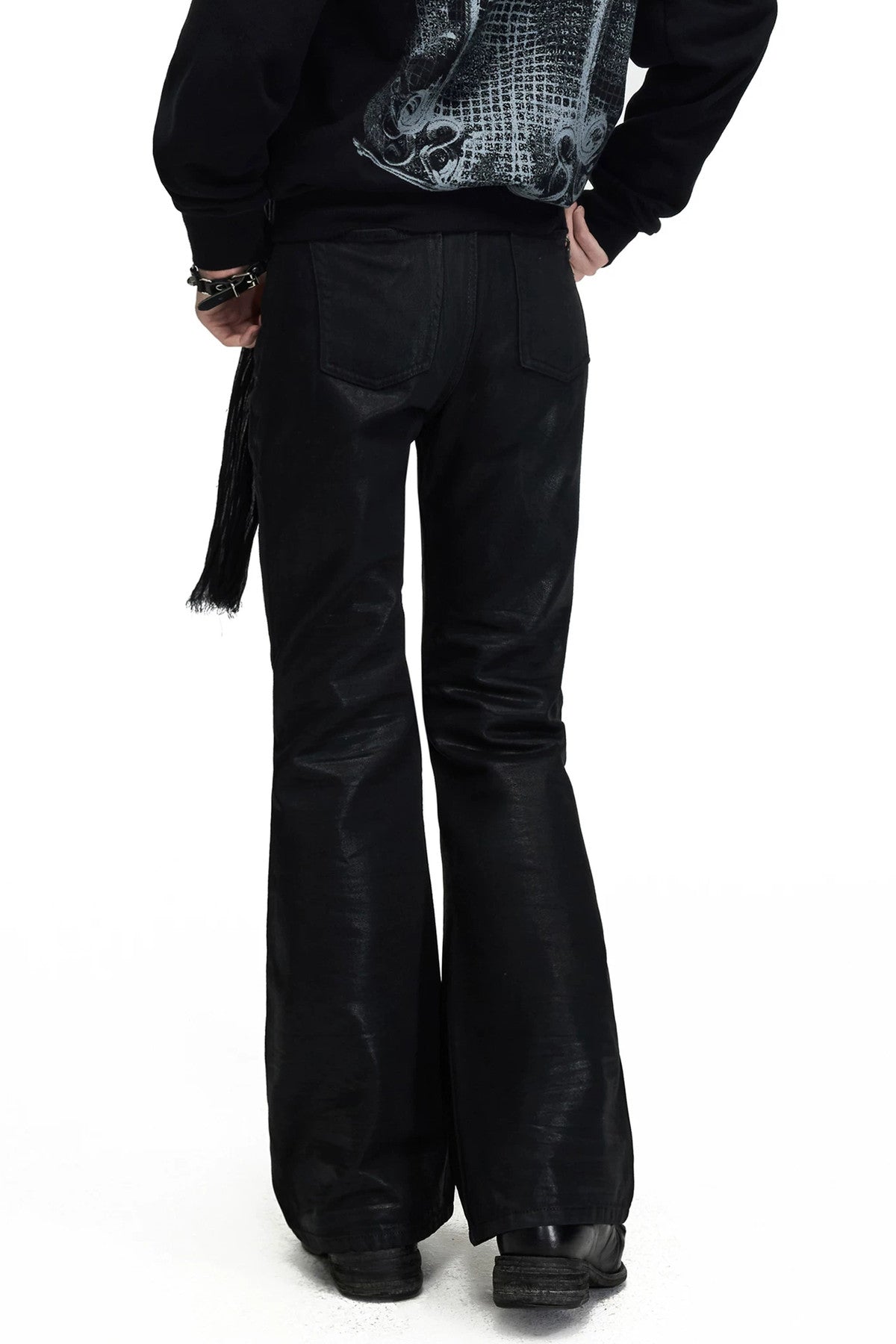 Waxed Flared Skinny Denim Jeans