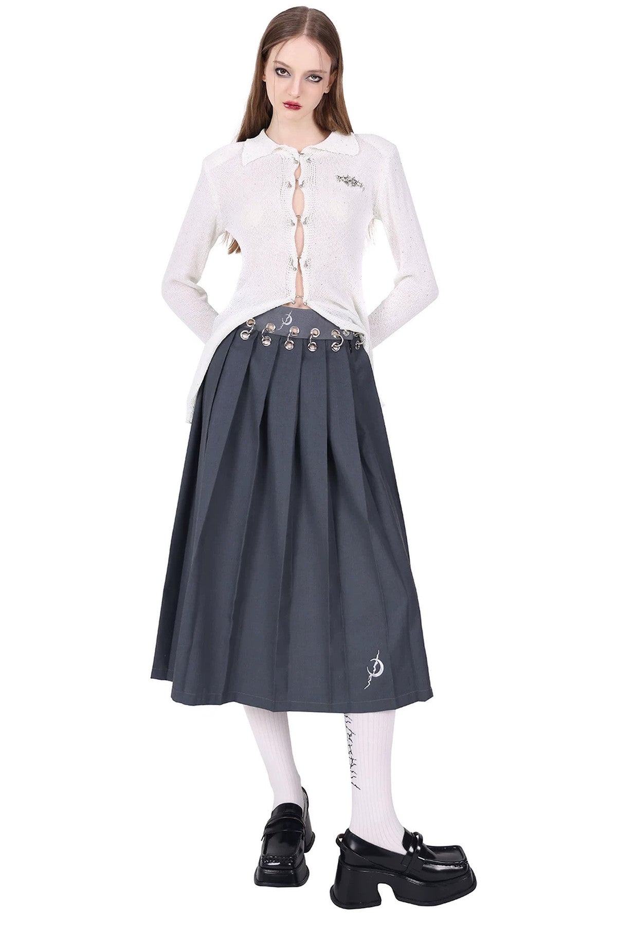 Detachable Ring Pleated Skirt