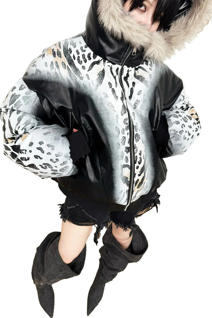 Gradient Cheetah Print Short Jacket