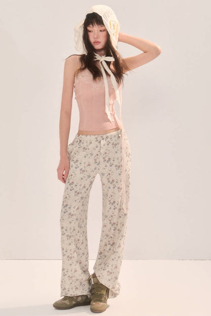 Floral Straight-Leg Pants