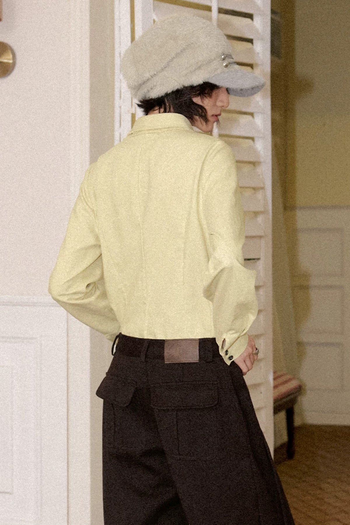 Camicia corta aderente in misto lyocell