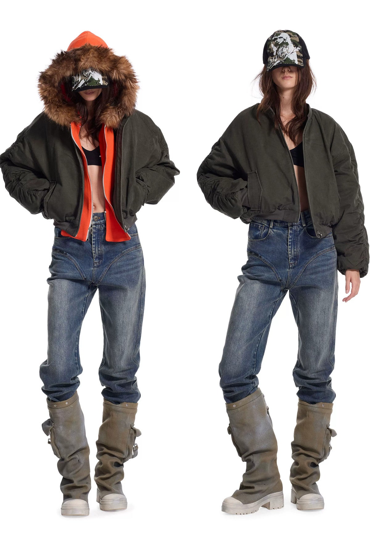 Leichte Punkjacke mit abnehmbarer Kapuze