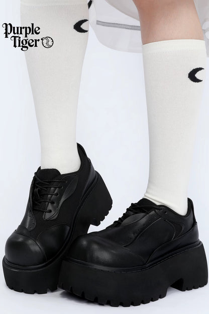Dark Punk Thick-Soled Leather Shoes