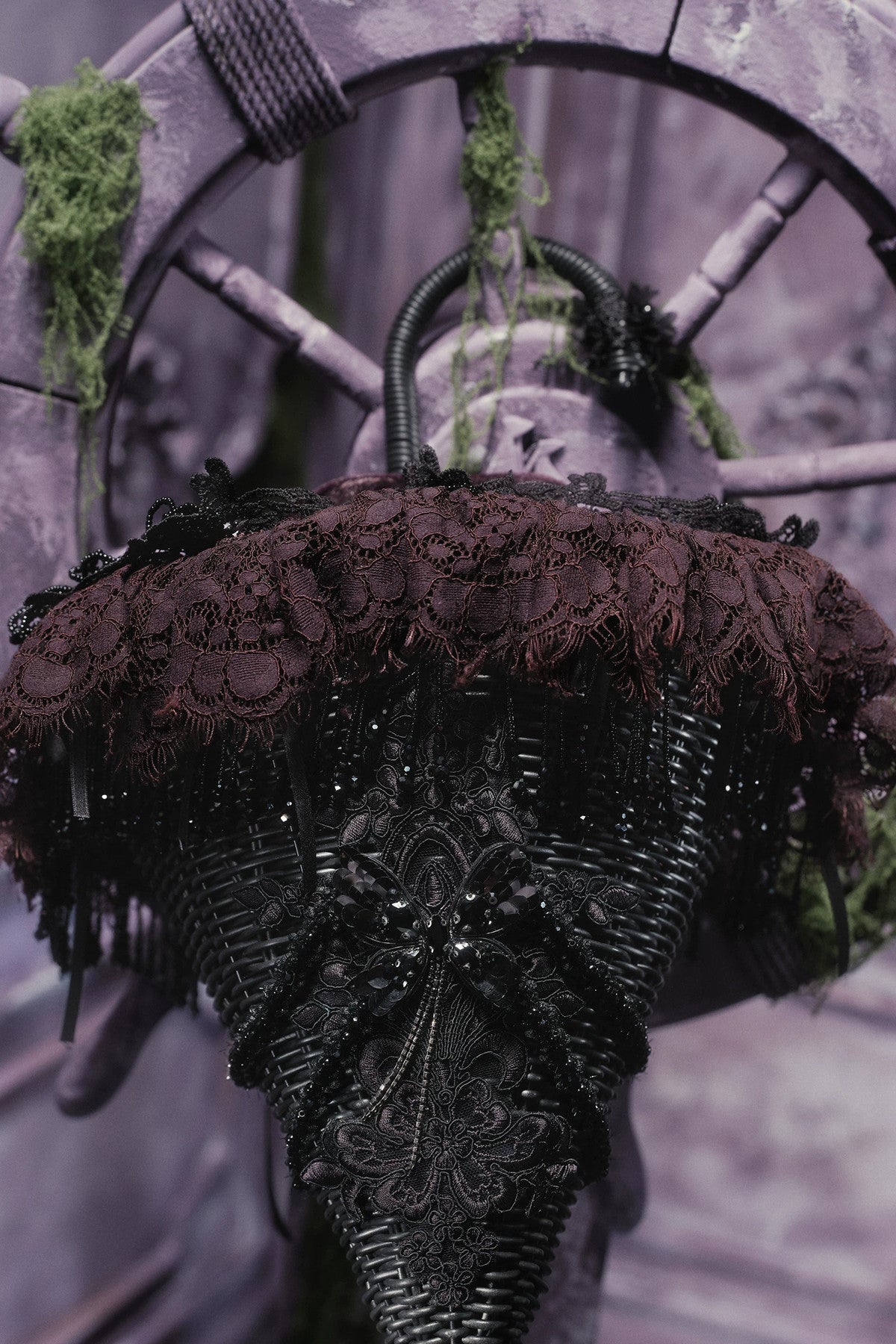 Gothic Sparkling Tassel Handheld Shoulder Handbag