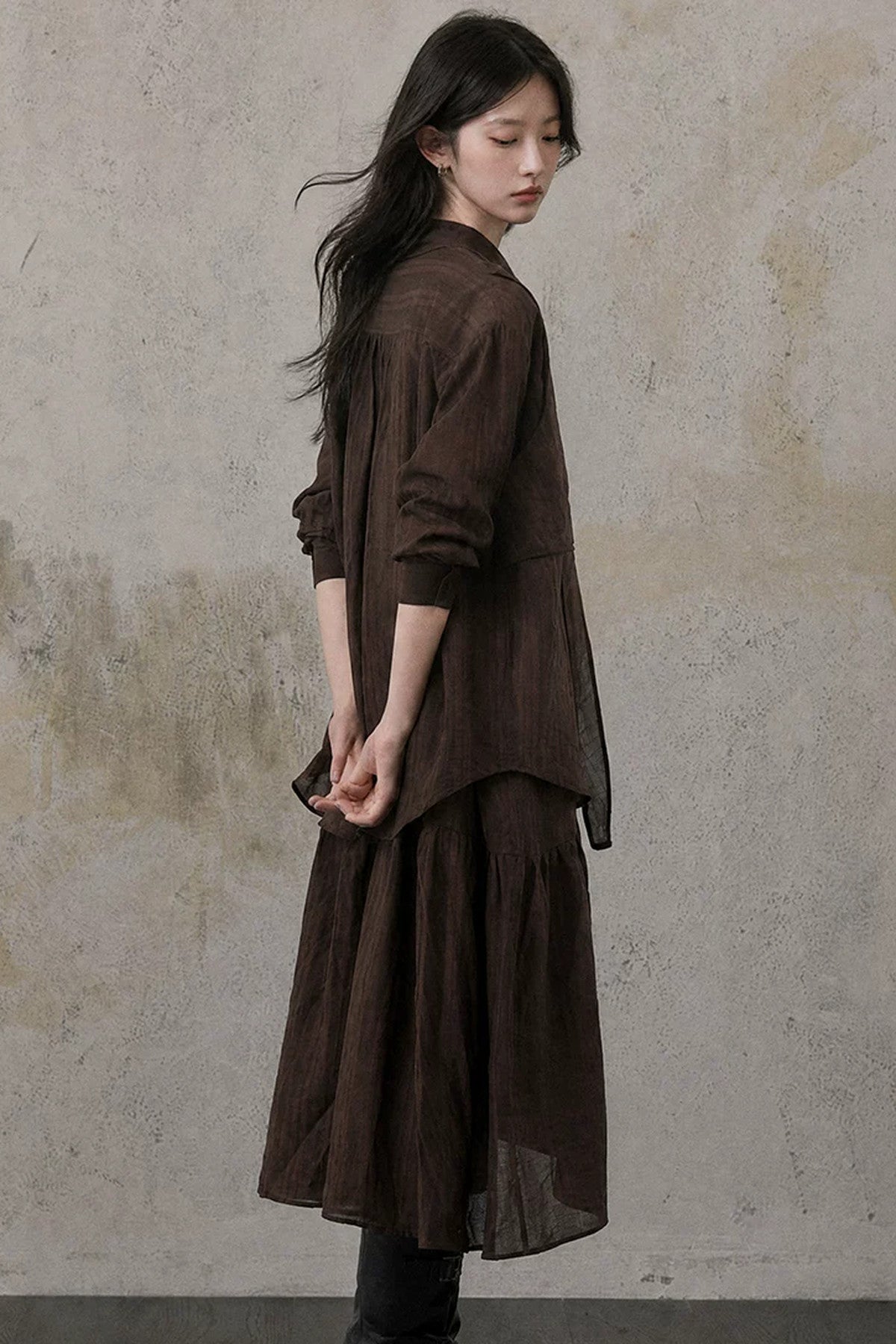 Layered-Look Blouse and Skirt Set-Up