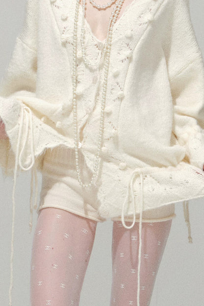 Loose Crochet Knit Shorts