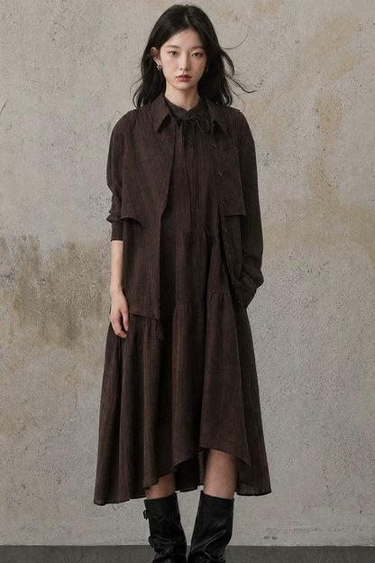 Layered-Look Blouse and Skirt Set-Up