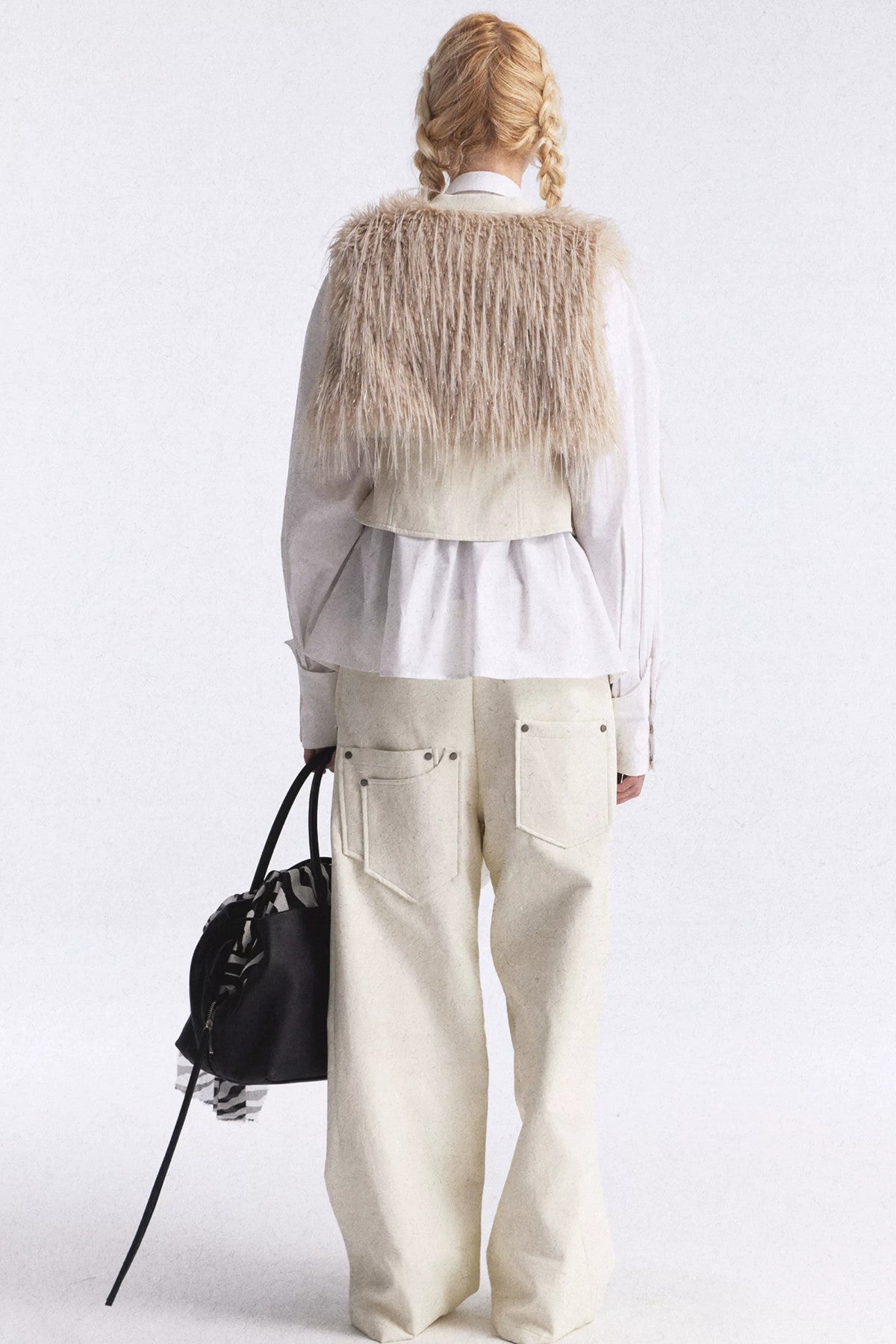 Studded Gradient Fur Vest