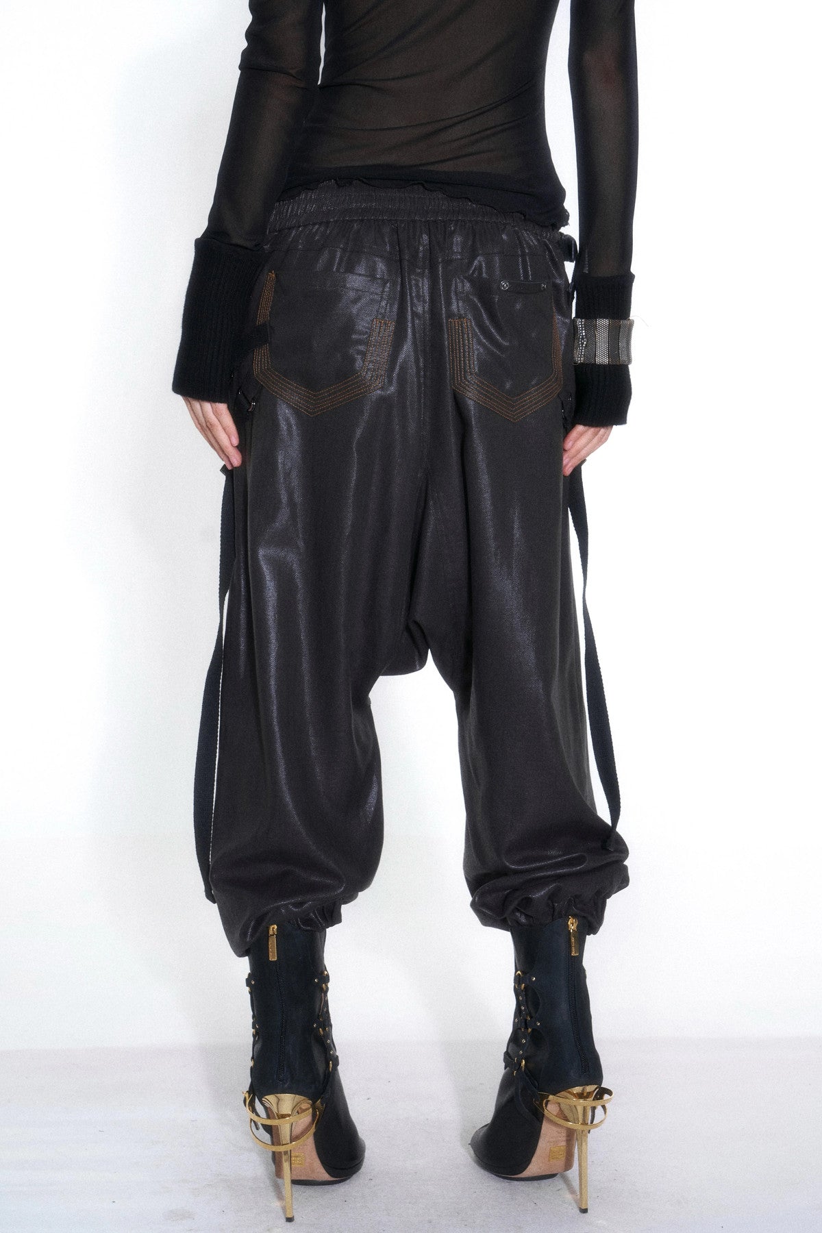 Tencel Double Belt Workwear Pocket Cuffed Pants
