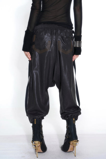 Tencel Double Belt Workwear Pocket Cuffed Pants
