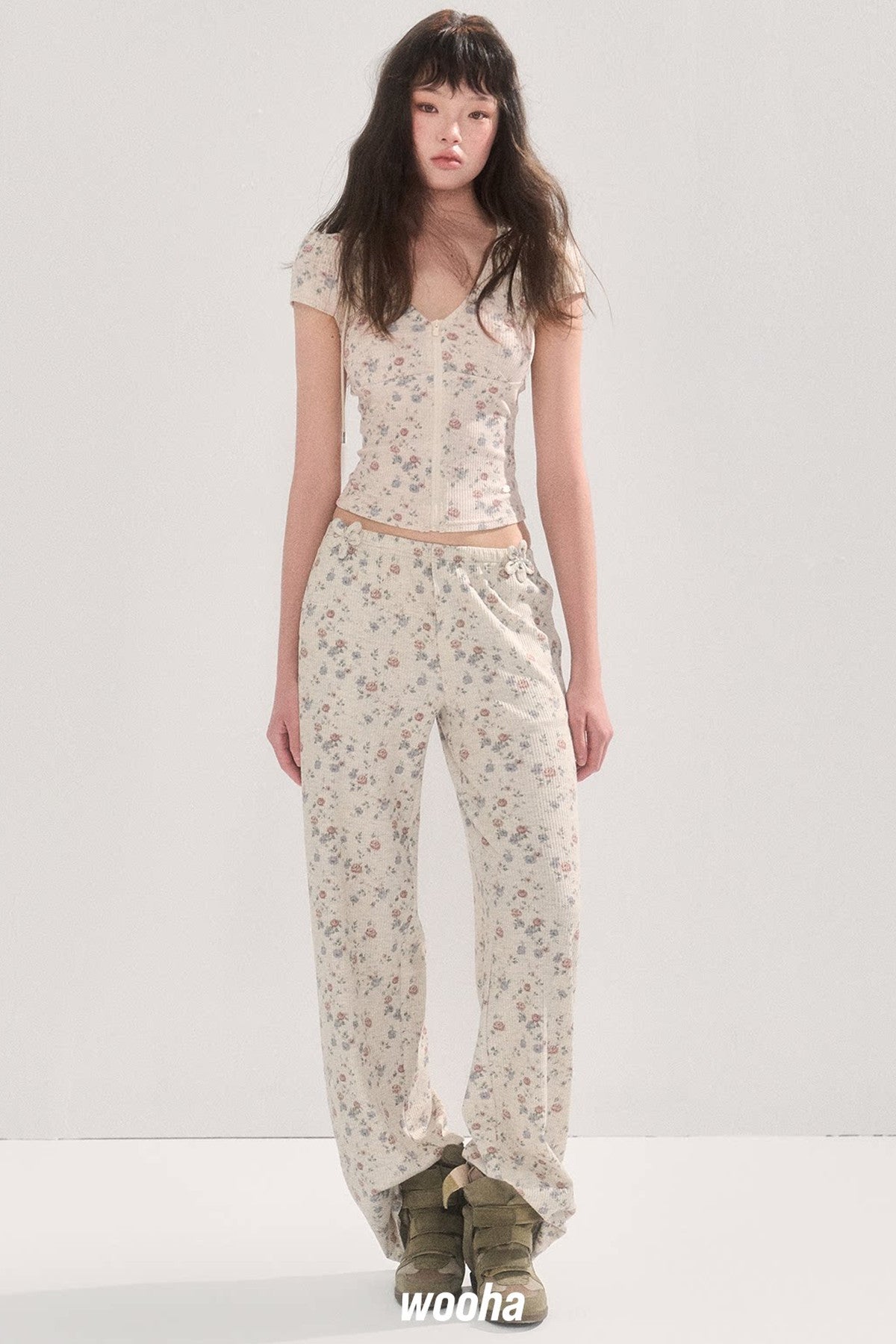 Floral Straight-Leg Pants