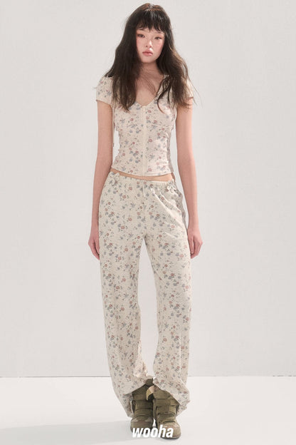 Floral Straight-Leg Pants