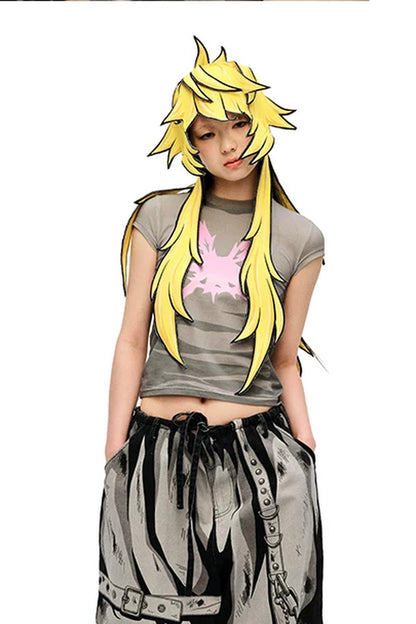 Character Printed Long Hair Cap