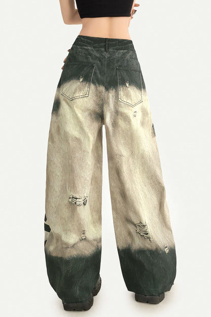 Graffiti Wide-Leg Jeans