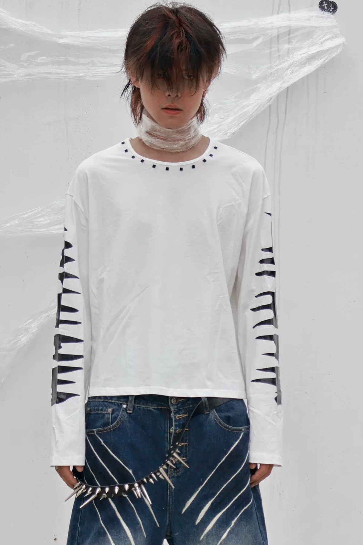 Eye Print Studded Long Sleeve Tee