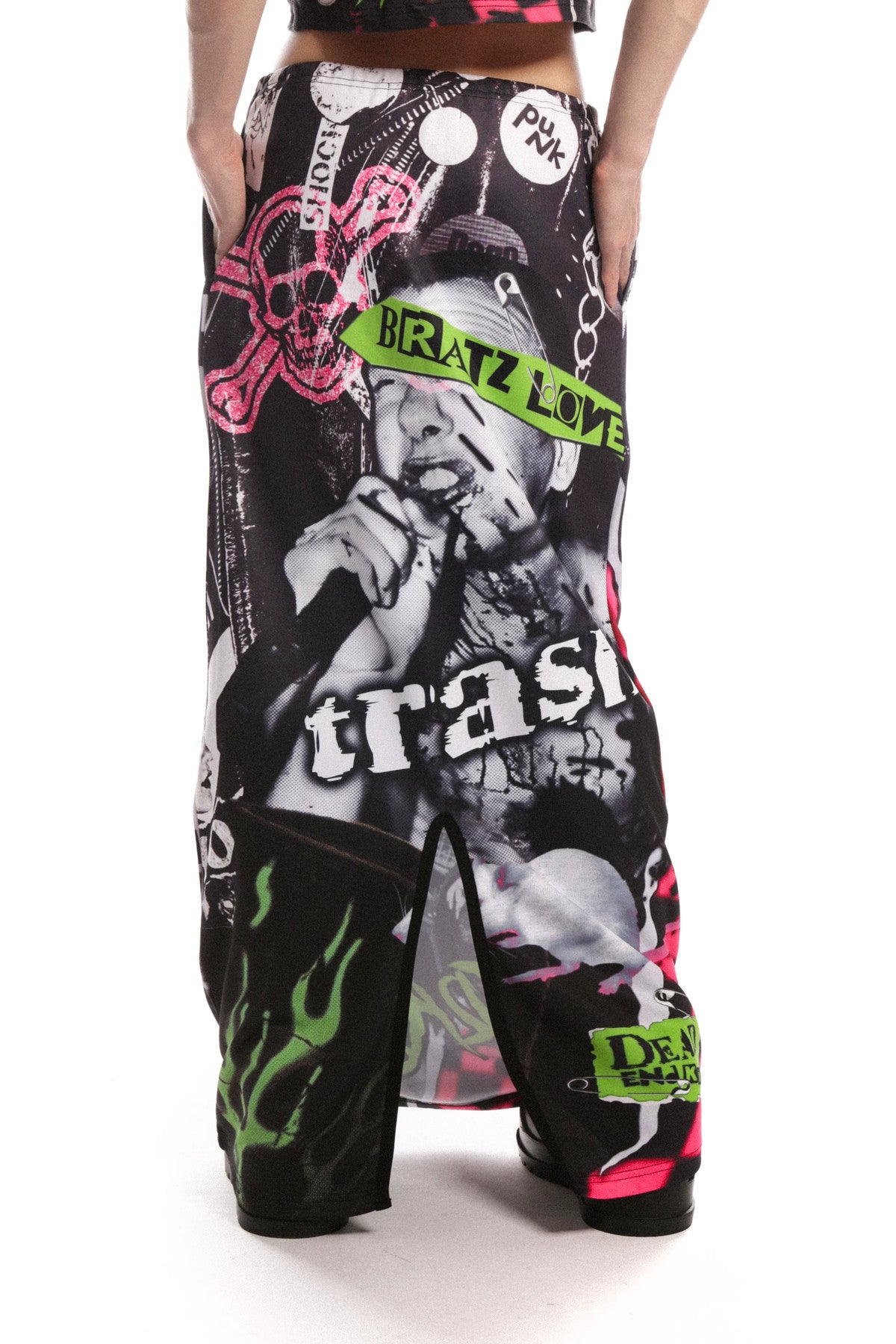 Bodenlanger Rock mit Punkrock-Print